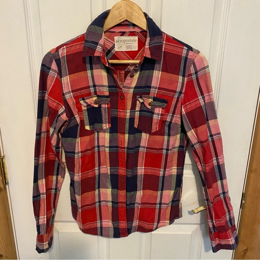 Aeropostale Red Plaid Shirt - Small - Picture 2 of 5